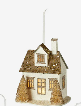 180 Lighted Glittered Village - 5 Assorted
