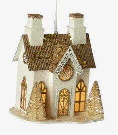 180 Lighted Glittered Village - 5 Assorted