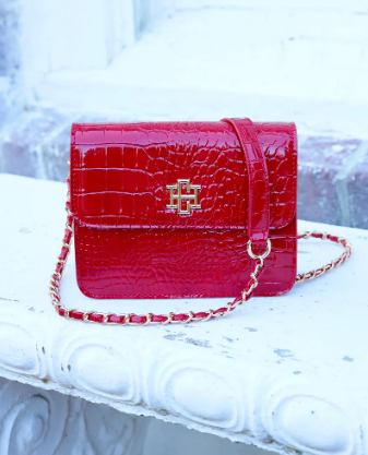 Caroline Hill Evelyn Crossbody Red Patent EC