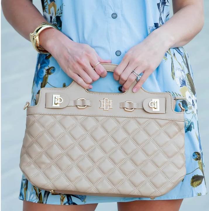 Caroline Hill Savannah Handbag Latte DQ