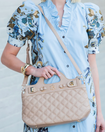 Caroline Hill Savannah Handbag Latte DQ