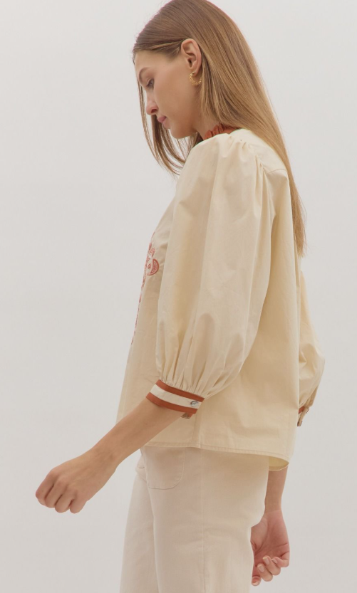 Margot Embroidered V-Neck