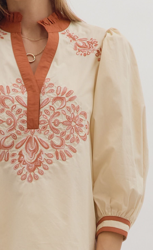 Margot Embroidered V-Neck