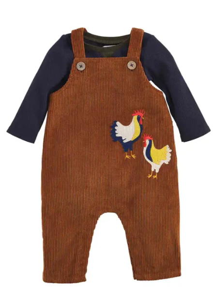 Mudpie Rooster Overall Set