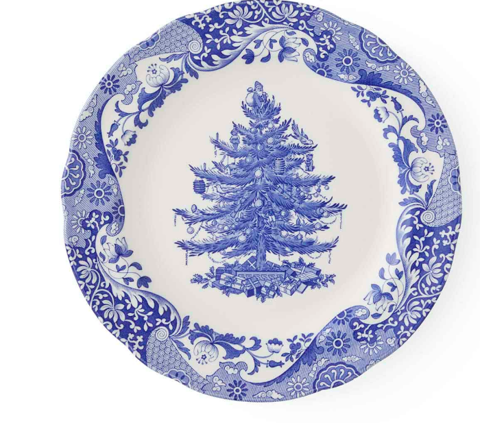 Spode Blue Italian Christmas Tree Plate