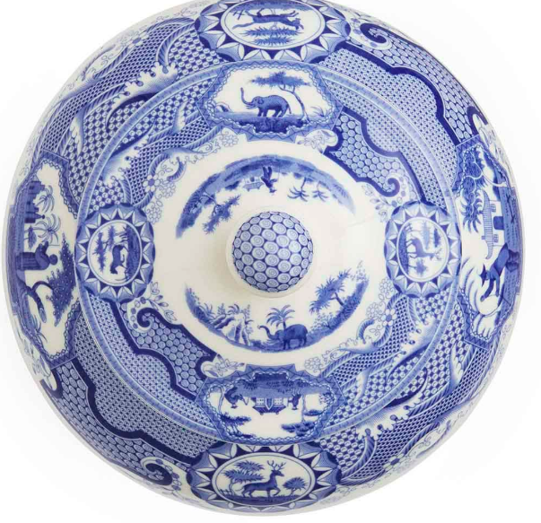 Spode Blue Italian Gothic Castle Vase