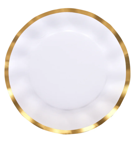 Sophistiplate Everyday White Wavy Dinner Plate/8pk