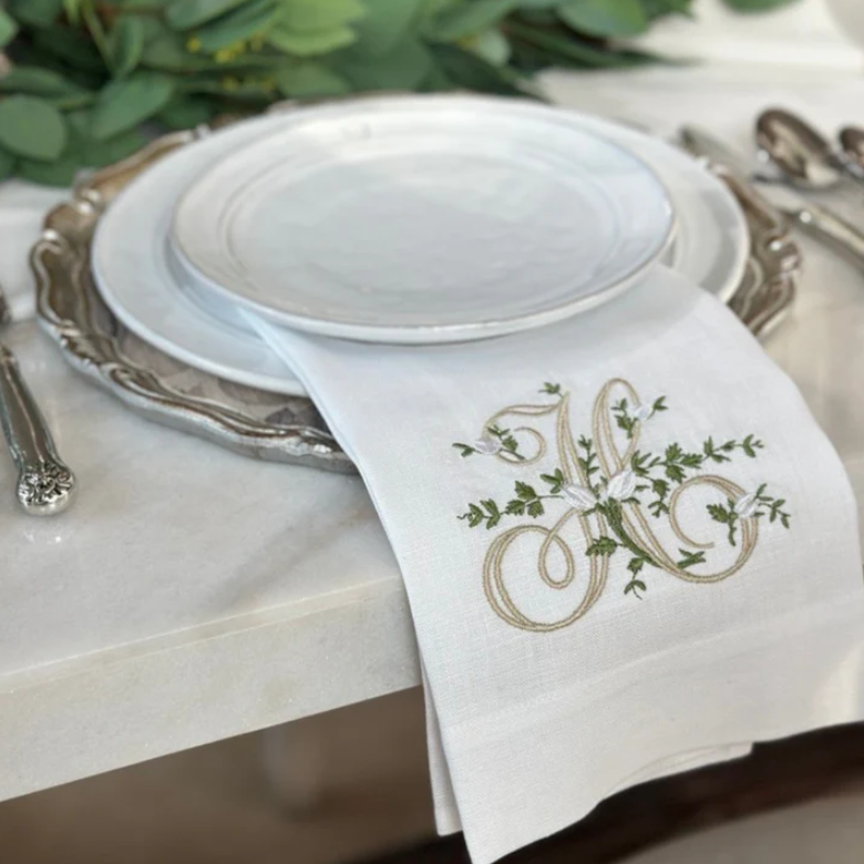 Arte Italica Floral Monogram Towel - Thumbnail 3