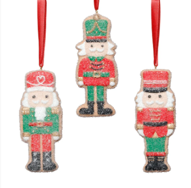 Zodax Cookie Soldier Ornaments- 3 pcs Assorted 5"