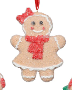 Zodax Cookie Gingerbread Ornaments- 3 pcs Assorted 5"