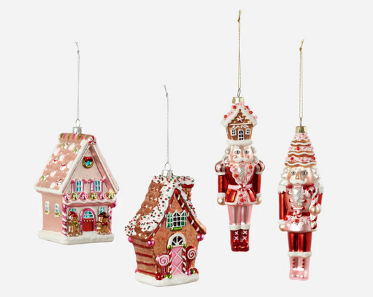 180 Sweets House / Nutcracker Ornament - 4 Assorted