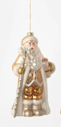 180 Oversized Gold / Silver Santa Ornament - 2 Assorted