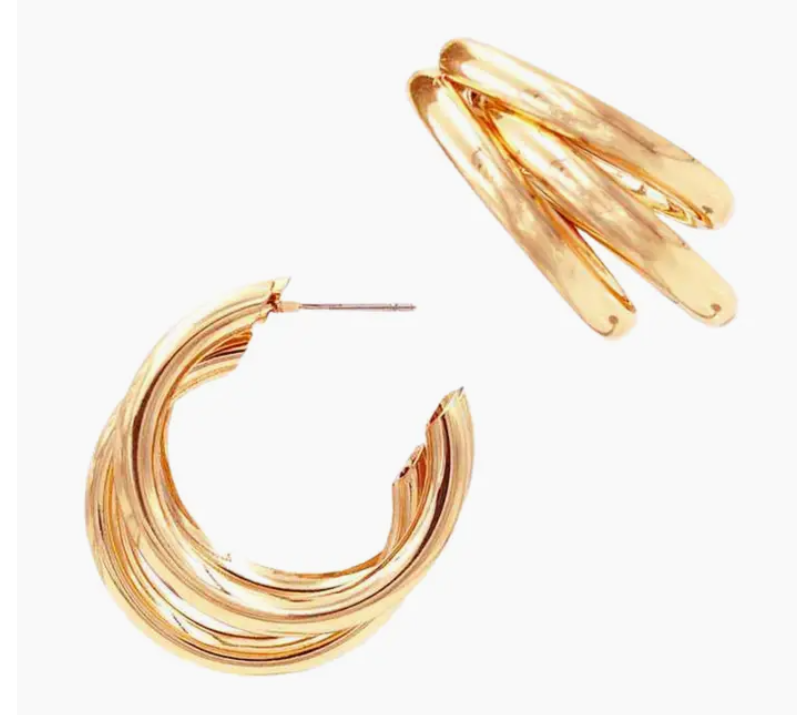 3 Layered Hoop Earrings