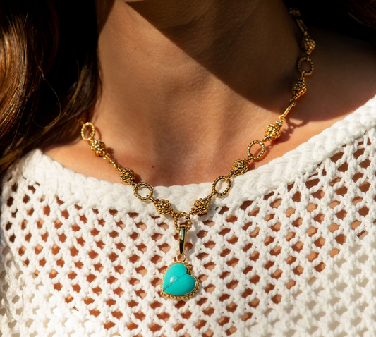 Capucine de WulfGem Medium Charm/Pendant - Turquoise