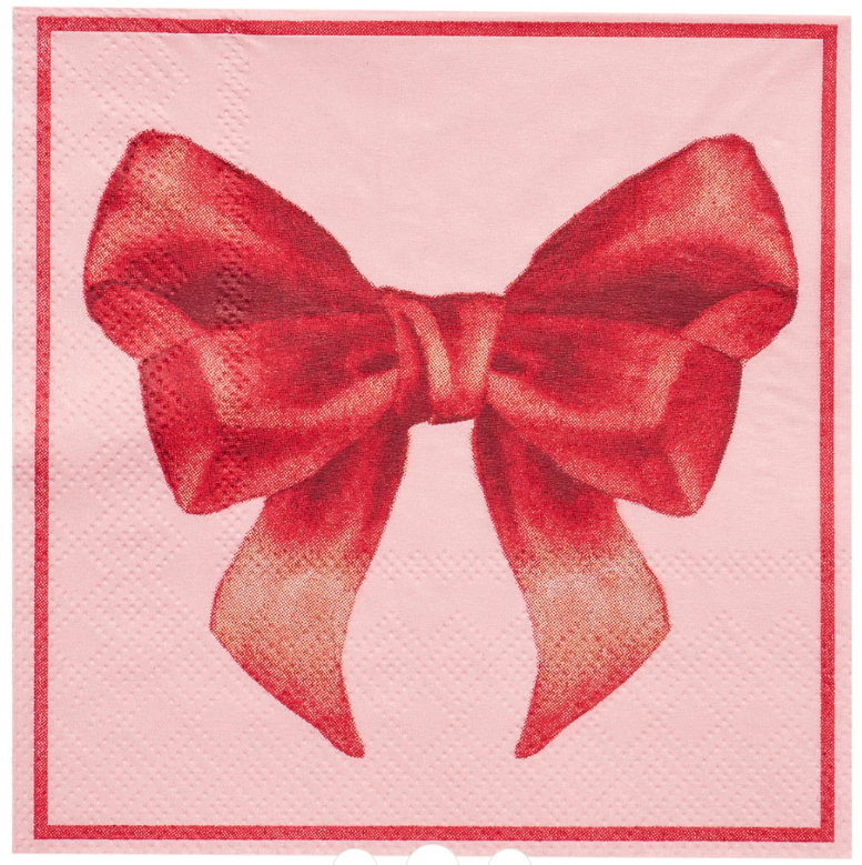 Sophistiplate Pink Bows Cocktail Napkins 20pk