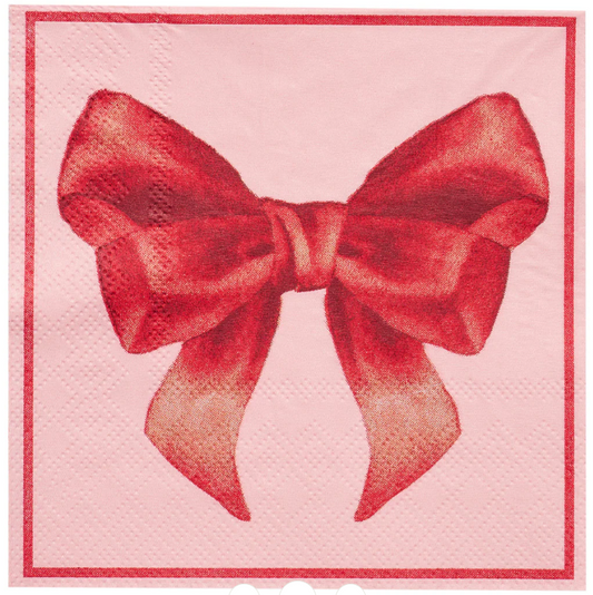Sophistiplate Pink Bows Cocktail Napkins 20pk