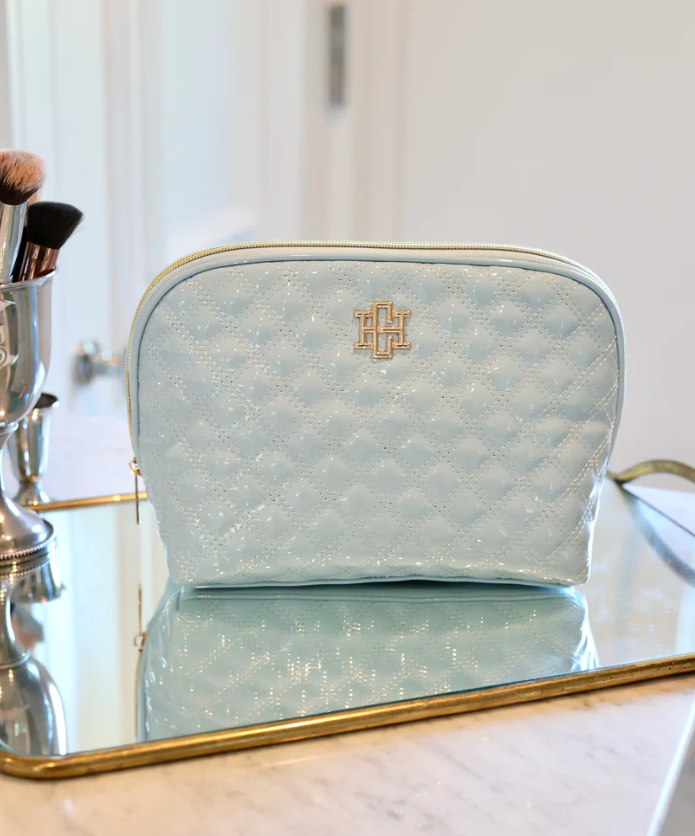 Caroline Hill Capri Large Pouch Light Blue Patent