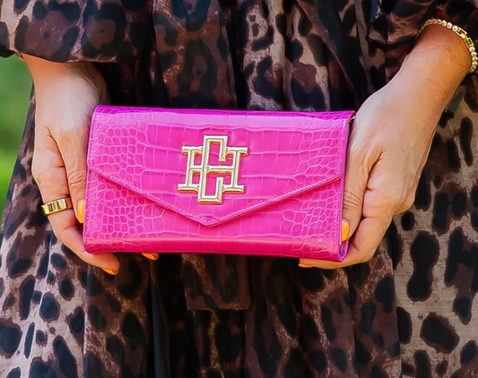 Caroline Hill Carlington Clutch/Crossbody Hot PInk EC