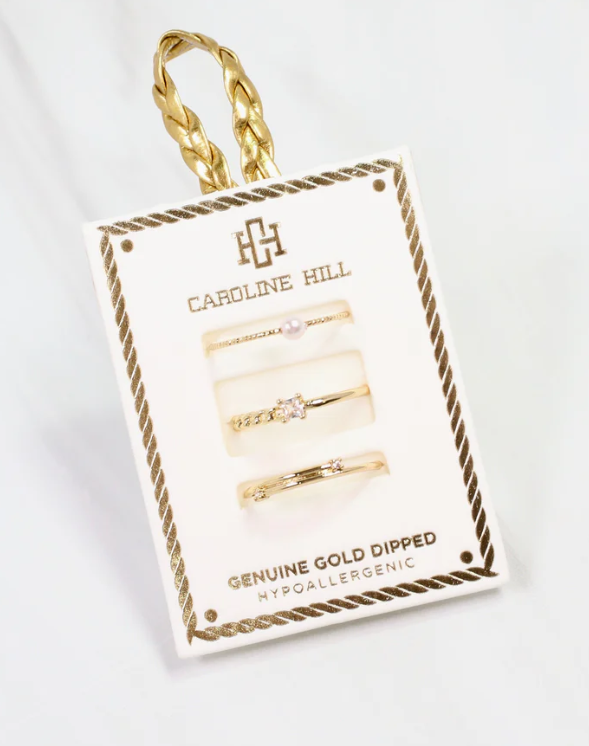 Caroline Hill Brilliana Ring Set Gold