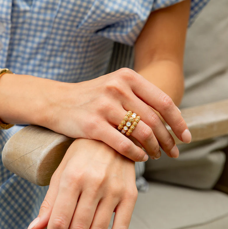 Capucine De Wulf Gem Ring - Pearl White