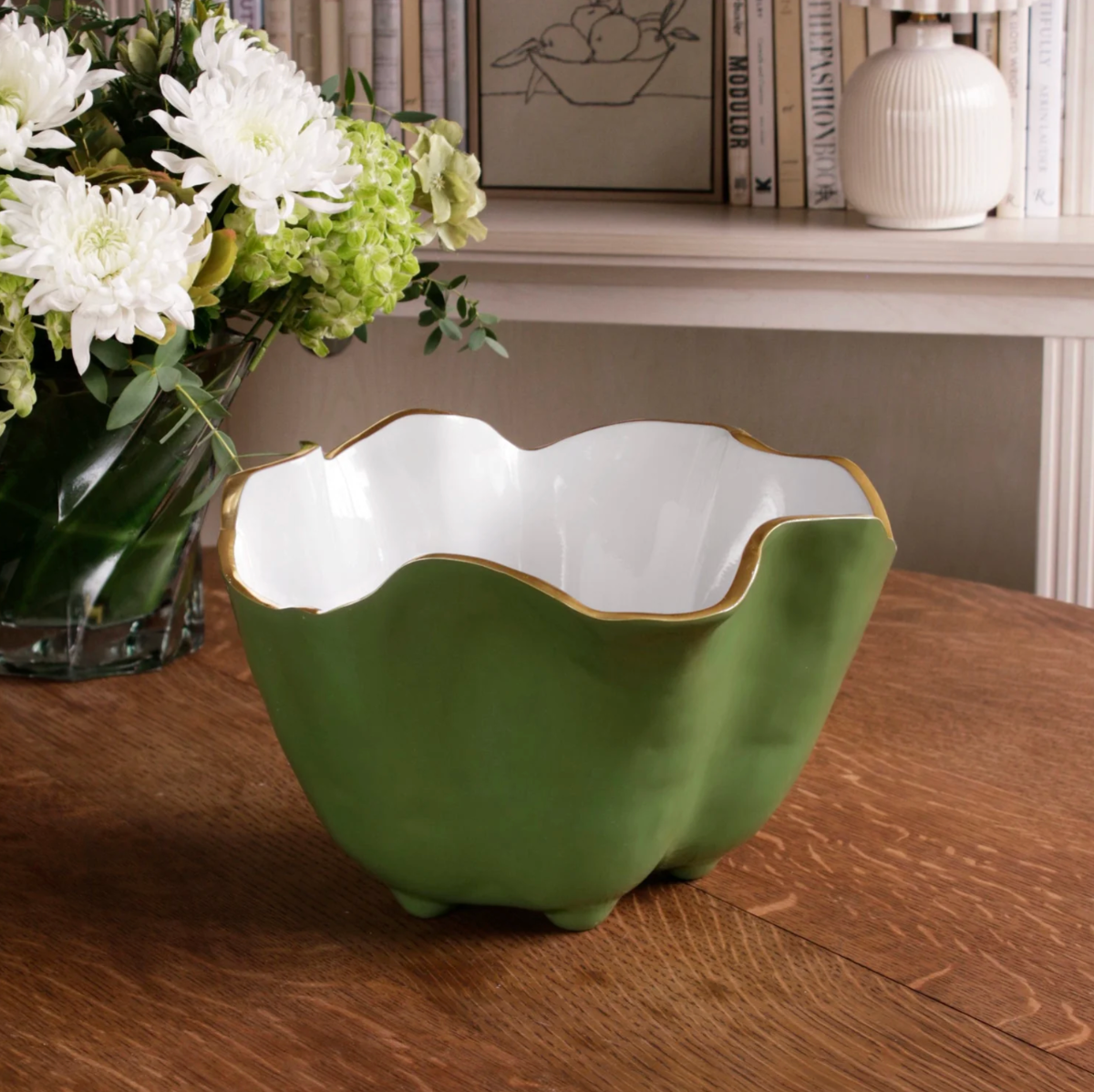 Beatriz Ball Encanto Onyx Ice Bucket Leaf Green and White