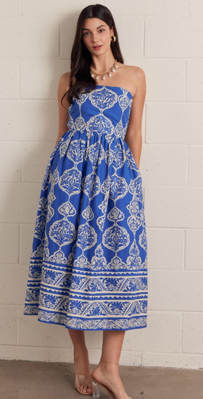 Blue Muse Midi Dress