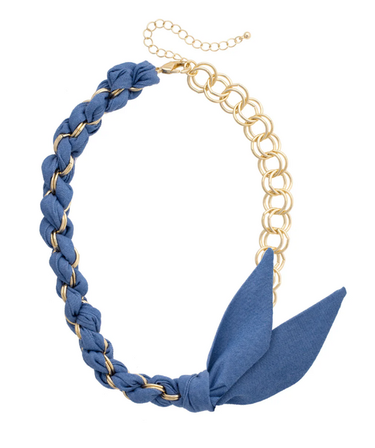 Canvas Dallas Denim Chain Scarf Necklace