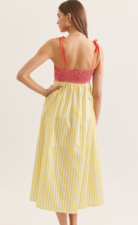 Peachy Sunrise Tie-Strap Dress