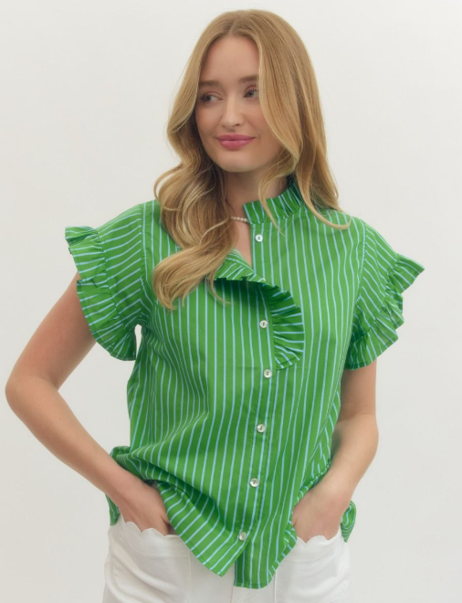 Fresh Fern Flutter Top