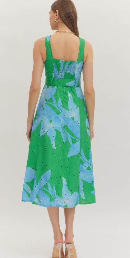 Entro Vibrant Garden Midi Dress