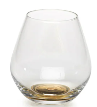 Zodax Golden Base Stemless Wine Glass