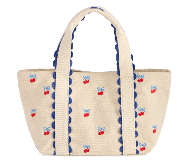 Shiraleah Cherry Icons Mini Tote, Natural
