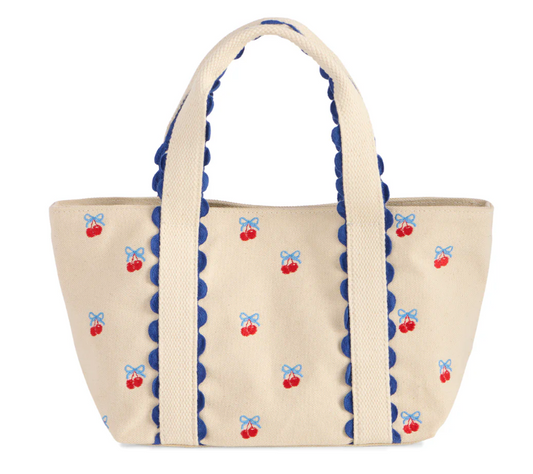 Shiraleah Cherry Icons Mini Tote, Natural