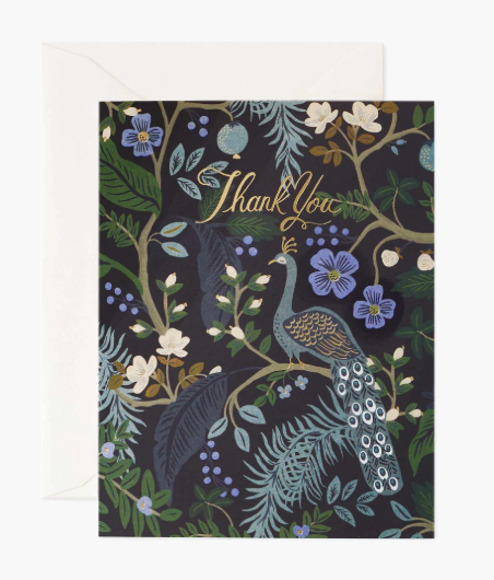 Rifle Paper Co Peacock Thank You Card