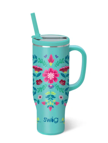 Swig Flora Azul Mega Mug 30oz