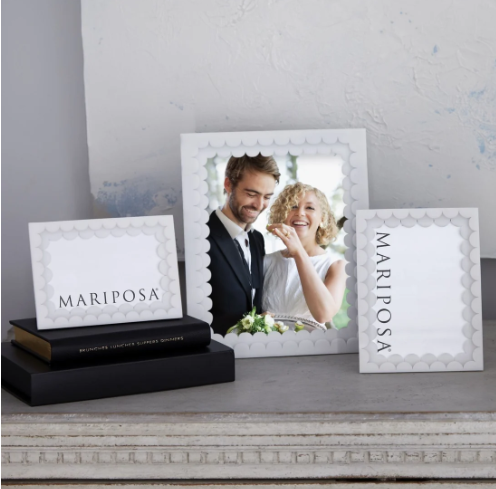 Mariposa White Acrylic Double Scallop 8x10 Frame