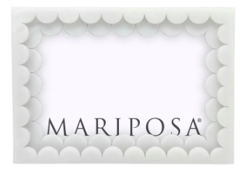 Mariposa White Acrylic Double Scallop 4x6 Frame