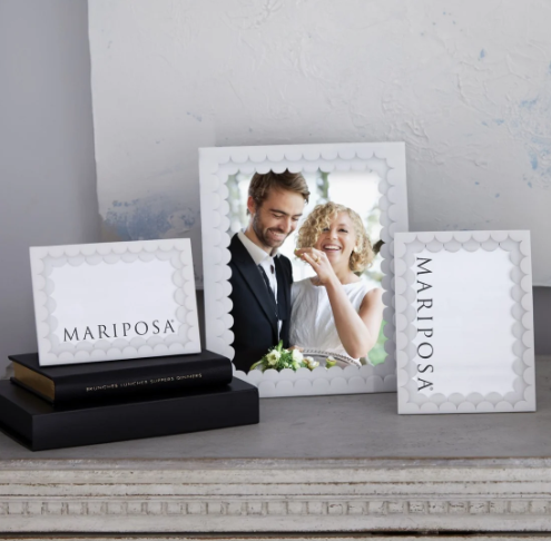 Mariposa White Acrylic Double Scallop 4x6 Frame
