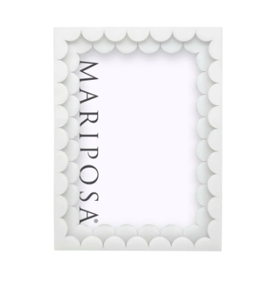 Mariposa White Acrylic Double Scallop 5x7 Frame