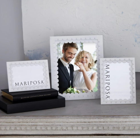 Mariposa White Acrylic Double Scallop 5x7 Frame