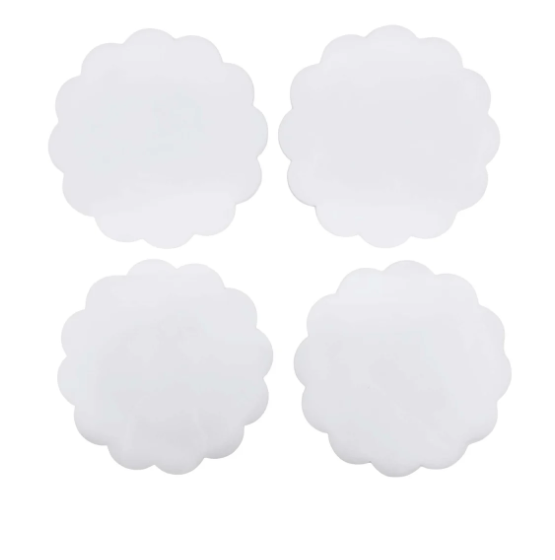 Mariposa White Scallop Acrylic Coasters set of 4