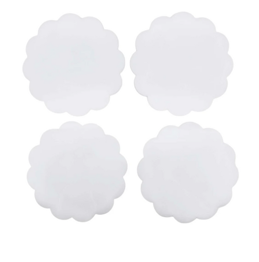 Mariposa White Scallop Acrylic Coasters set of 4