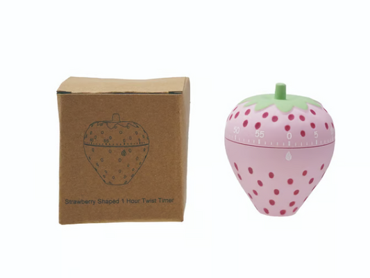 Hazel Mazel 2"Rd x 2-3/4"H Plastic Strawberry Shaped Timer