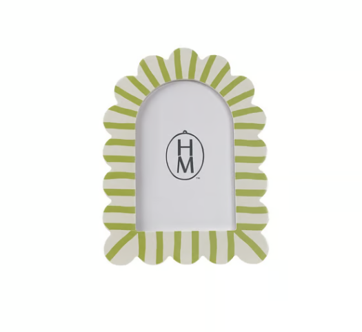 Hazel Mazel MDF Striped Scalloped Photo Frame