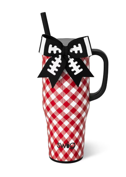 Swig Gameday Gingham Red + Black Mega Mug 40oz