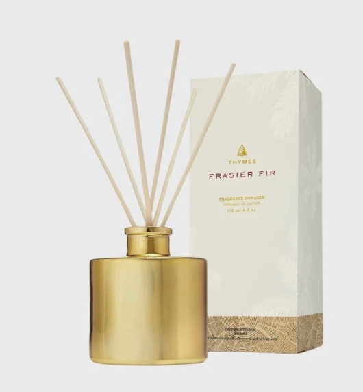 Thymes Frasier Fir Gilded Petite Gold Reed Diffuser 4oz