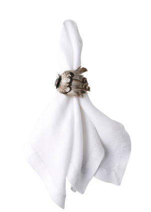 Juliska Feather Napkin Ring- Espresso