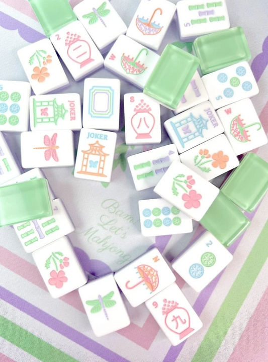 Bam! Let's Mahjong Garden Party Tiles Sea Glass Green