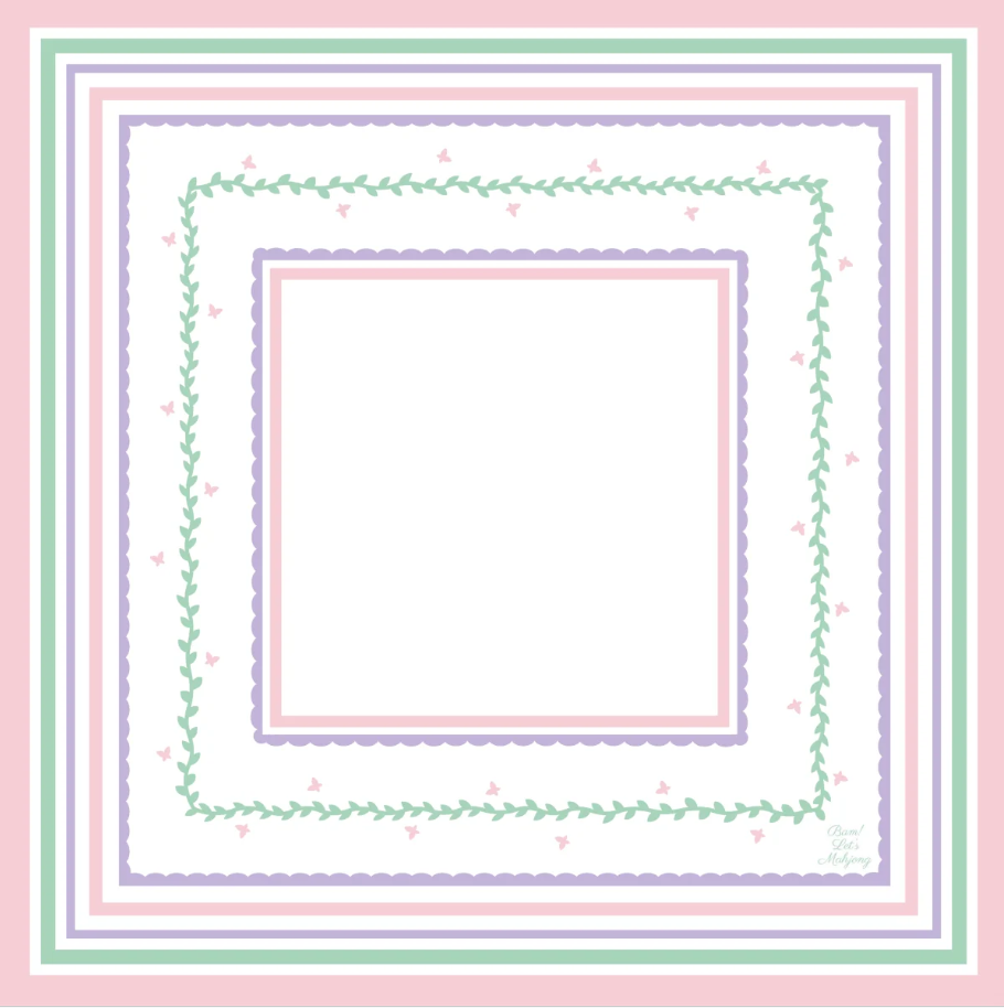 Bam! Let's Mahjong Garden Party Mat- Pink