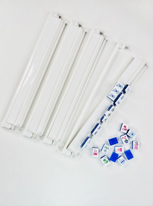 Bam! Let's Mahjong Acrylic Mahjong Racks Set of 4- White
